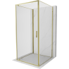 Mexen Exo-BR 3S 3-sided shower cabin with pivot door 100 x 100 cm, transparent, gold - 8181-100-100-50-00-3S
