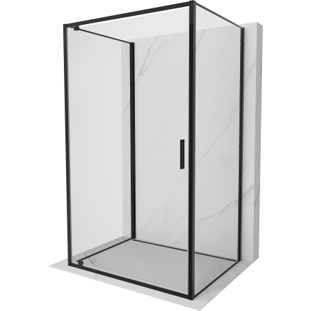 Mexen Exo-3S duša kabīne, 3-sienu, atverama, 80 x 70 cm, caurspīdīga, melna - 8181-080-070-70-00-3S