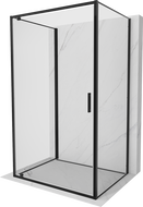 Mexen Exo-3S duša kabīne, 3-sienu, atverama, 80 x 70 cm, caurspīdīga, melna - 8181-080-070-70-00-3S