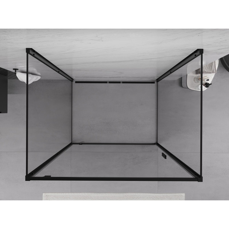 Mexen Exo-BR 3S cabina doccia 3 lati anta a battente 95 x 80 cm, trasparente, nera - 8181-095-080-70-00-3S