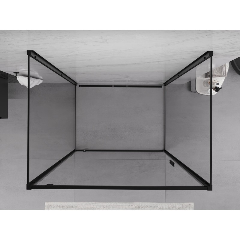 Mexen Exo-3S kabina prysznicowa 3-ścienna uchylna 100 x 85 cm, transparent, czarna - 8181-100-085-70-00-3S