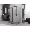Mexen Exo-3S dušas kabīne 3-sienu verama 85 x 90 cm, caurspīdīga, melna - 8181-085-090-70-00-3S