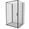 Mexen Exo-3S 3-sienu dušas kabīne ar atveramām durvīm 80 x 95 cm, caurspīdīga, melna - 8181-080-095-70-00-3S