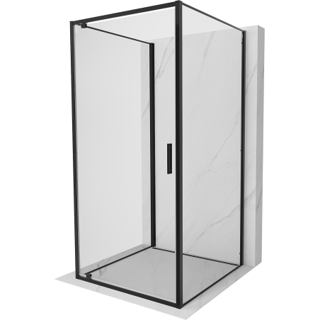 Mexen Exo-BR 3S cabina doccia a tre pareti battente 95 x 95 cm, trasparente, nero - 8181-095-095-70-00-3S