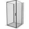 Mexen Exo-BR 3S cabina doccia a tre pareti battente 95 x 95 cm, trasparente, nero - 8181-095-095-70-00-3S