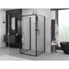 Mexen Exo-BR 3S cabina doccia a tre pareti battente 95 x 95 cm, trasparente, nero - 8181-095-095-70-00-3S