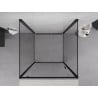 Mexen Exo-BR 3S cabina doccia a tre pareti battente 95 x 95 cm, trasparente, nero - 8181-095-095-70-00-3S