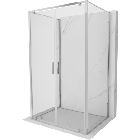 Mexen Exo-BR Duo 3S cabina doccia a 3 lati con anta 120 x 75 cm, trasparente, cromo - 8182-120-075-01-00-3S