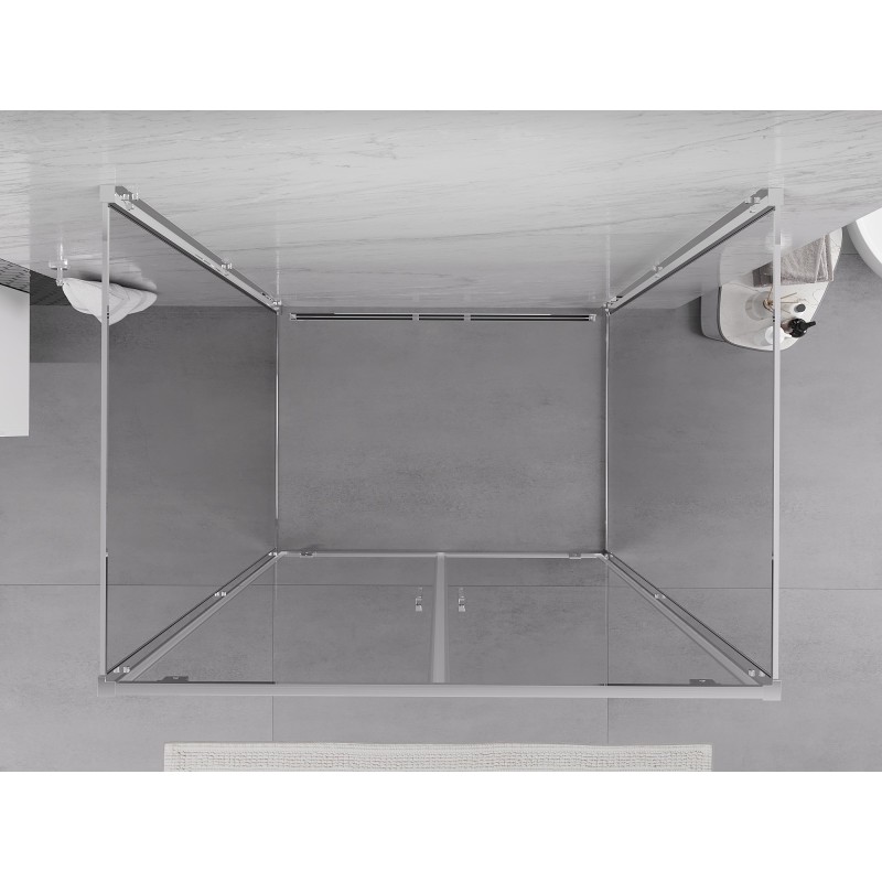 Mexen Exo-3S 3-sienu dušas kabīne ar veramām durvīm 70 x 100 cm, caurspīdīga, hromēta - 8182-070-100-01-00-3S