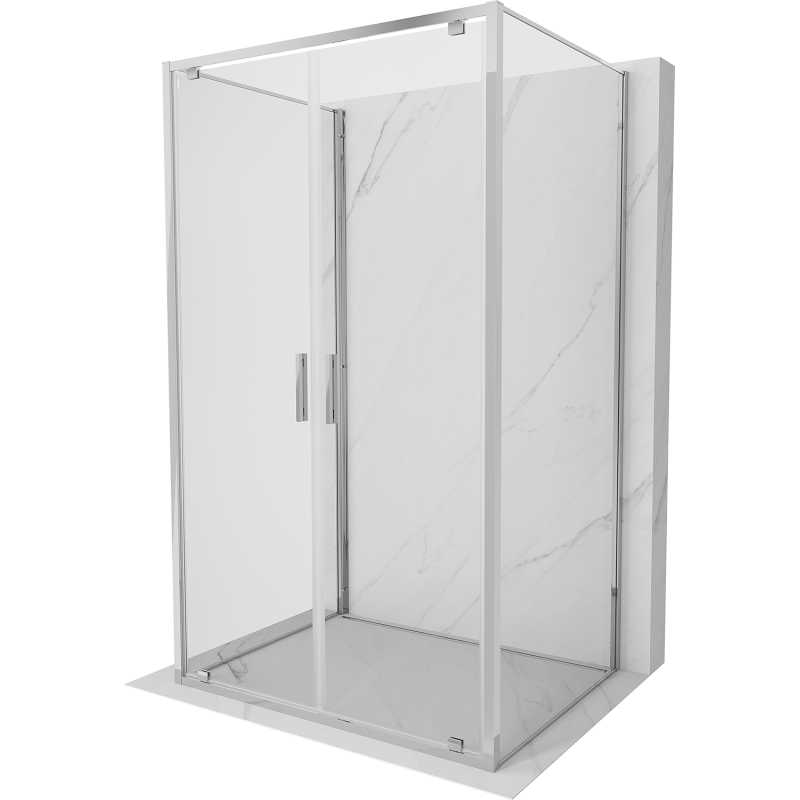 Mexen Exo-3S kabina prysznicowa 3-ścienna uchylna 80 x 120 cm, transparent, chrom - 8182-080-120-01-00-3S