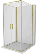 Mexen Exo-3S duša kabīne 3-sienu atverama 80 x 80 cm, caurspīdīga, zelta - 8182-080-080-50-00-3S