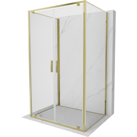 Mexen Exo-3S 3-sienu dušas kabīne 110 x 85 cm, caurspīdīga, zelta - 8182-110-085-50-00-3S