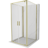 Mexen Exo-3S 3-sienu atverama dušas kabīne 90 x 90 cm, caurspīdīga, zelta - 8182-090-090-50-00-3S