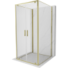 Mexen Exo-BR Duo 3S duschkabine 3-seitig klappbar 90 x 90 cm, transparent, gold - 8182-090-090-50-00-3S