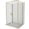 Mexen Exo-BR Duo 3S 3-seinäinen kääntyvä suihkukaappi 70 x 95 cm, kirkas, kulta - 8182-070-095-50-00-3S
