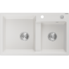 Mexen Tomas granieten spoelbak 2-kamer 800 x 500 mm, wit, chrom afvoer - 6516802000-20