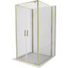 Mexen Exo-BR Duo 3S 3-wall hinged shower enclosure 110 x 110 cm, transparent, gold - 8182-110-110-50-00-3S