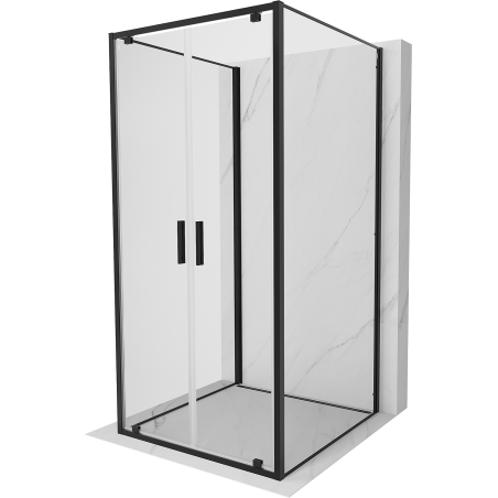 Mexen Exo-BR Duo 3S cabina de ducha 3-panel abatible 70 x 70 cm, transparente, negra - 8182-070-070-70-00-3S