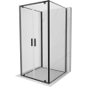 Mexen Exo-3S 3-sienu atvērtā dušas kabīna 80 x 80 cm, caurspīdīga, melna - 8182-080-080-70-00-3S