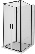 Mexen Exo-BR Duo 3S cabine de douche à 3 parois pivotante 80 x 80 cm, transparente, noire - 8182-080-080-70-00-3S