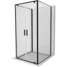 Mexen Exo-BR Duo 3S 3-wall hinged shower cabin 110 x 110 cm, transparent, black - 8182-110-110-70-00-3S