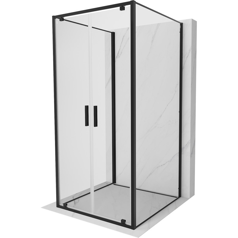 Mexen Exo-BR Duo 3S kabina prysznicowa 3-ścienna uchylna 120 x 120 cm, transparent, czarna - 8182-120-120-70-00-3S