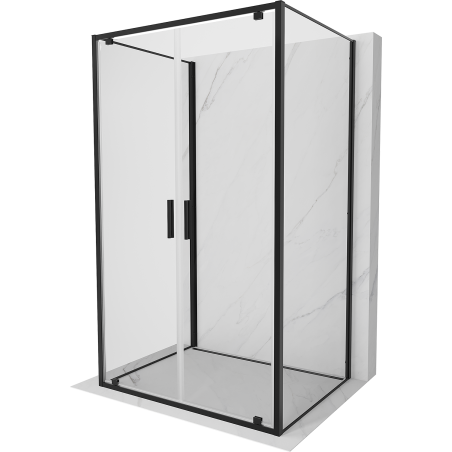 Mexen Exo-BR Duo 3S dreiseitige Duschkabine, schwenkbar, 120 x 70 cm, transparent, schwarz - 8182-120-070-70-00-3S