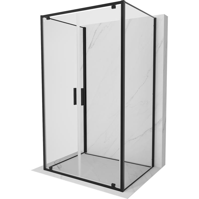 Mexen Exo-3S kabina prysznicowa 3-ścienna uchylna 110 x 90 cm, transparent, czarna - 8182-110-090-70-00-3S