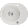 Mexen Kevin granitische spoelbak 1-komorig met afdruiprek 586 x 458 mm, wit, chroom sifon - 6517581005-20