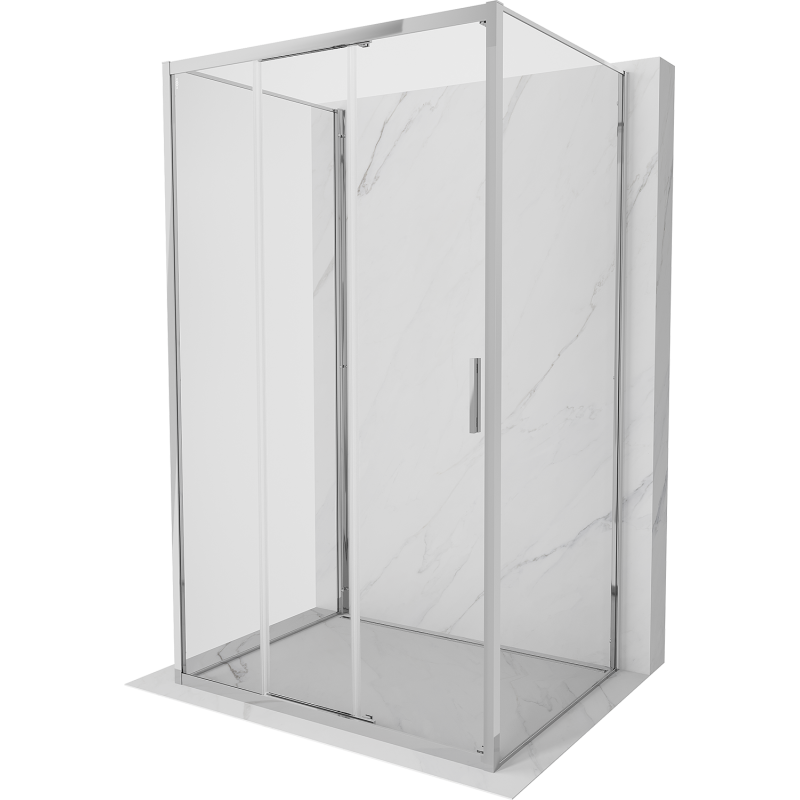 Mexen Exo-3S kabina prysznicowa 3-ścienna rozsuwana 80 x 75 cm, transparent, chrom - 8153-080-075-01-00-3S