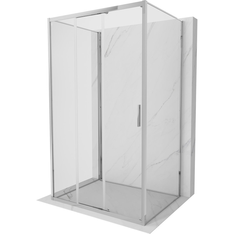 Mexen Exo-3S 3S Dreistellige Duschkabine, 90 x 75 cm, transparent, Chrom - 8153-090-075-01-00-3S