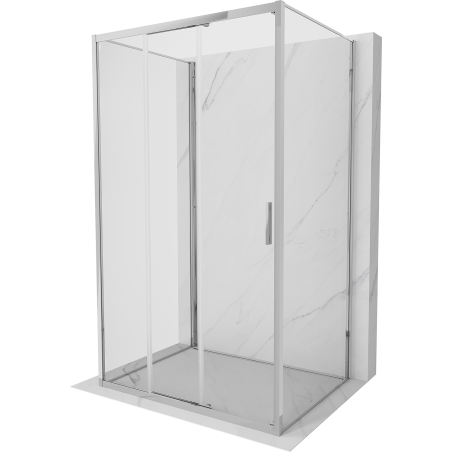 Mexen Exo-3S 3S cabina doccia 3 pareti scorrevole 100 x 75 cm, trasparente, cromo - 8153-100-075-01-00-3S