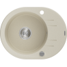 Mexen Kevin granit gootsteen 1-kompartement met afdruiprek 586 x 458 mm, beige, sifon chroom - 6517581005-69