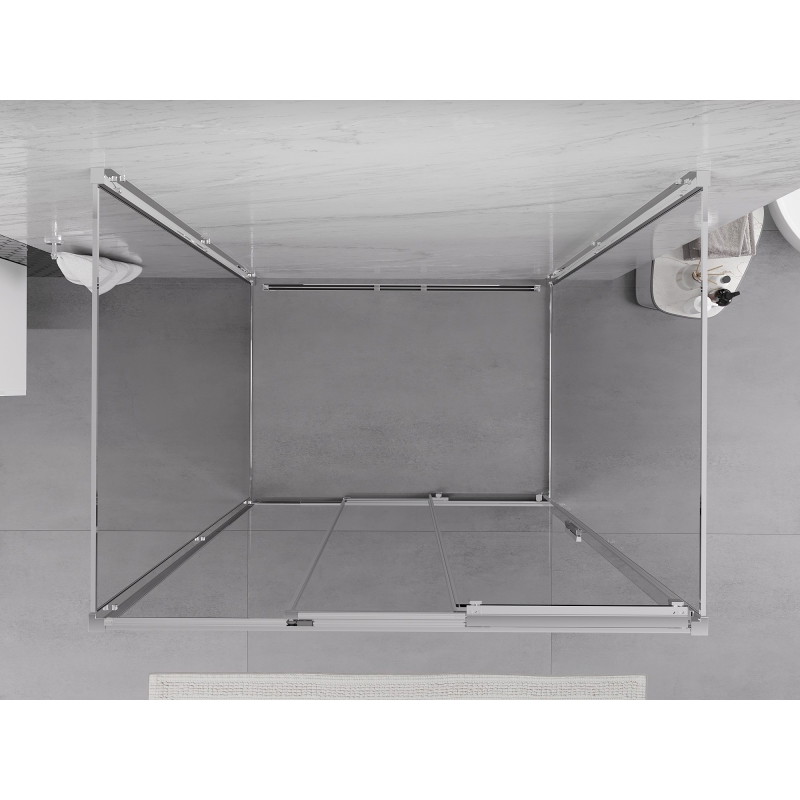 Mexen Exo-3S 3S 3-seinäinen liukuva suihkukoppi 100 x 80 cm, läpinäkyvä, kromi - 8153-100-080-01-00-3S
