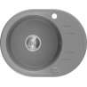 Mexen Kevin zlewozmywak granitowy 1-komorowy z ociekaczem 586 x 458 mm, szary, syfon chrom - 6517581005-71