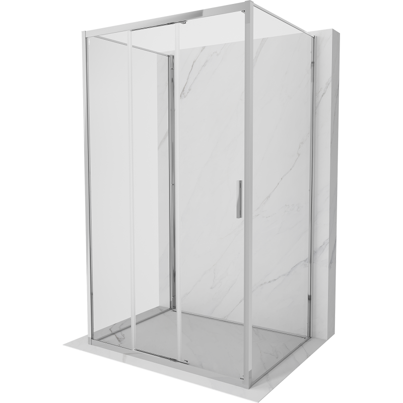 Mexen Exo-3S dušas kabīne 3-sienu bīdāmā 80 x 90 cm, caurspīdīga, hromēta - 8153-080-090-01-00-3S