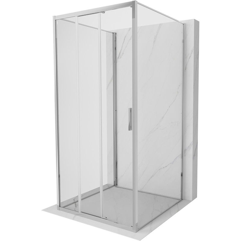 Mexen Exo-3S 3S kabina prysznicowa 3-ścienna rozsuwana 90 x 90 cm, transparent, chrom - 8153-090-090-01-00-3S