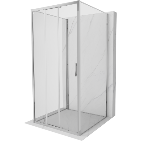 Mexen Exo-3S 3S 3-seitige Duschkabine, verschiebbar 90 x 90 cm, transparent, Chrom - 8153-090-090-01-00-3S