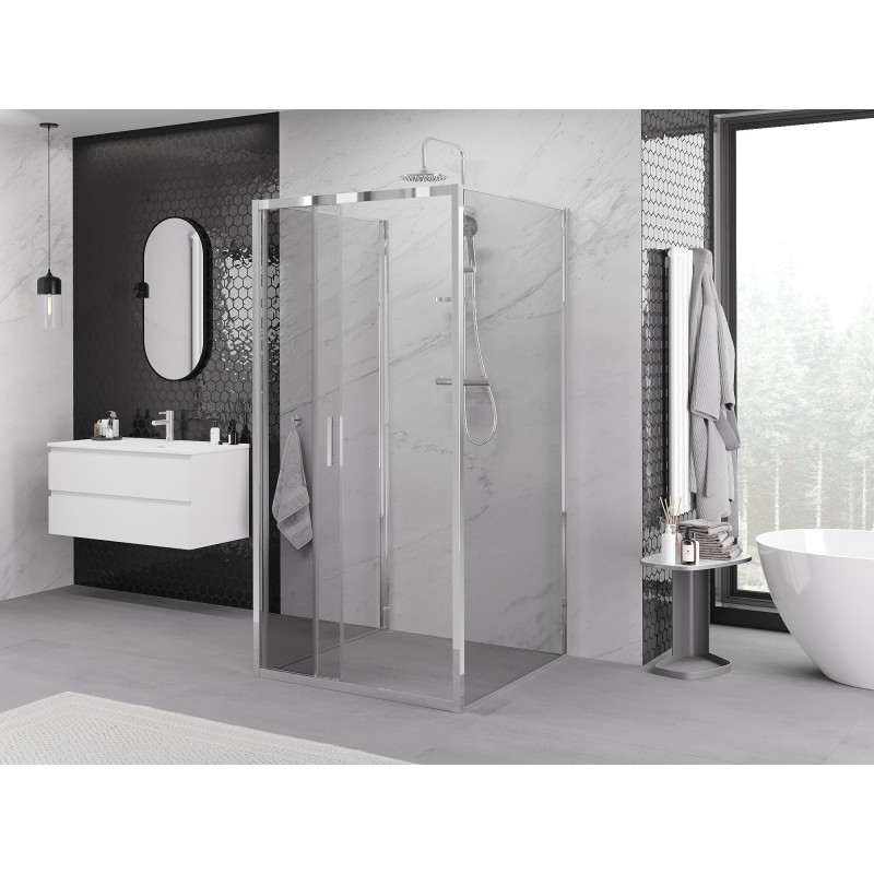 Mexen Exo-3S 3S kabina prysznicowa 3-ścienna rozsuwana 95 x 95 cm, transparent, chrom - 8153-095-095-01-00-3S