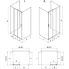 Mexen Exo-3S 3S 3-seitige Duschkabine, verschiebbar 90 x 90 cm, transparent, Chrom - 8153-090-090-01-00-3S