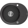 Mexen Kevin fregadero de granito de 1 seno con escurridor 586 x 458 mm, negro moteado, sifón cromo - 6517581005-76