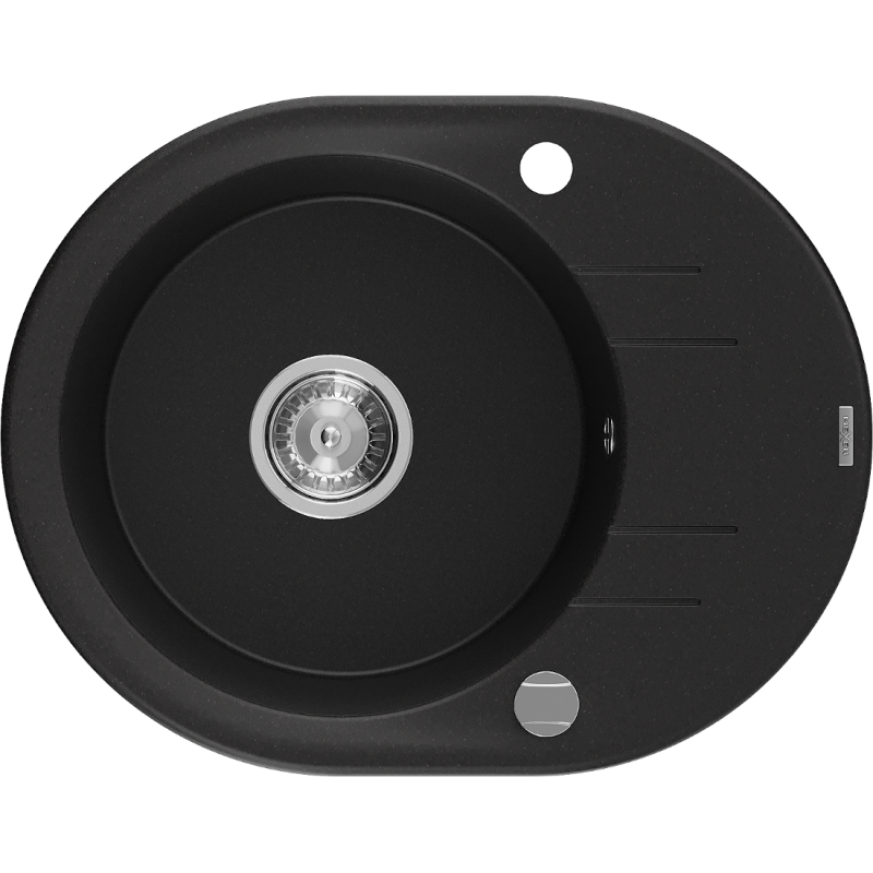 Mexen Kevin yksi-kulmainen graniittiallas valutuspaikalla 586 x 458 mm, musta, kromisifoni - 6517581005-77