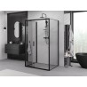 Mexen Exo-3S 3-sienu bīdāmas dušas kabīne 90 x 75 cm, caurspīdīga, melna - 8153-090-075-70-00-3S
