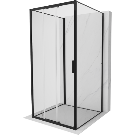 Mexen Exo-3S kabina prysznicowa 3-ścienna rozsuwana 80 x 80 cm, transparent, czarna - 8153-080-080-70-00-3S