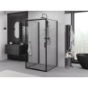 Mexen Exo-3S 3S kabina prysznicowa 3-ścienna rozsuwana 80 x 80 cm, transparent, czarna - 8153-080-080-70-00-3S