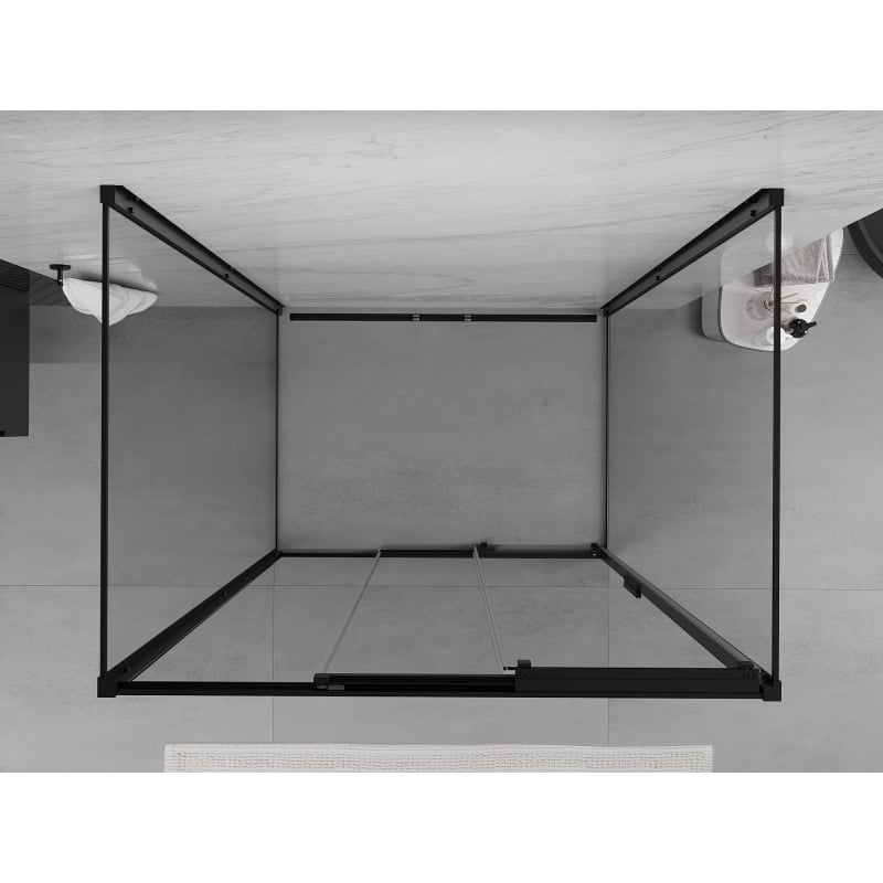 Mexen Exo-3S 3S καμπίνα ντους 3-τοιχιών συρόμενη 85 x 90 cm, διαφανής, μαύρη