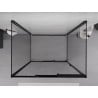 Mexen Exo-3S 3S καμπίνα ντους 3-τοιχιών συρόμενη 85 x 90 cm, διαφανής, μαύρη