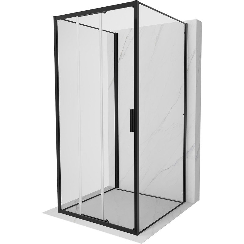 Mexen Exo-3S 3S cabina doccia scorrevole a 3 lati 90 x 90 cm, trasparente, nera - 8153-090-090-70-00-3S