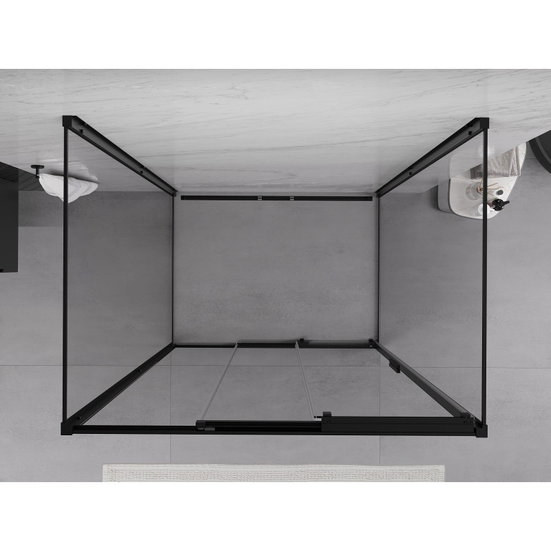 Mexen Exo-3S 3S 3-πτυχή συρόμενη καμπίνα ντους 90 x 95 cm, διαφανής, μαύρο