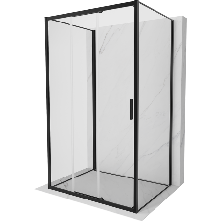 Mexen Exo-3S 3-sienu bīdāmā dušas kabīne 85 x 100 cm, caurspīdīga, melna - 8153-085-100-70-00-3S